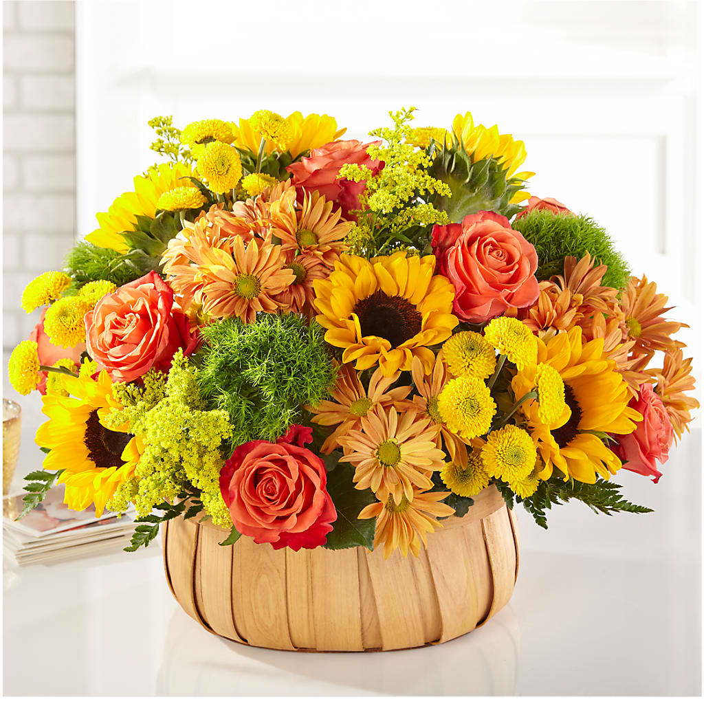 Harvest Sunflower Basket – MARAVILLA'S FLOWER SHOP, Sacramento CA