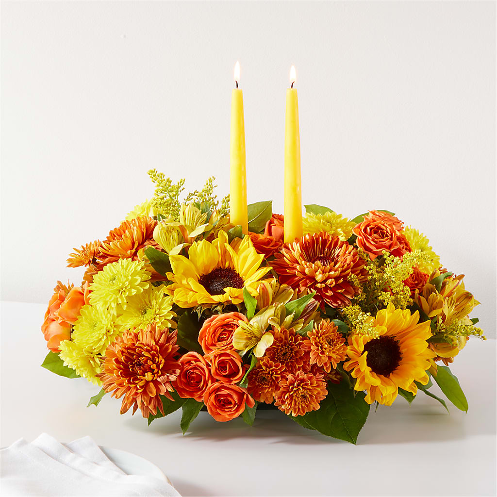 Autumn Harmony Centerpiece – MARAVILLA'S FLOWER SHOP, Sacramento CA