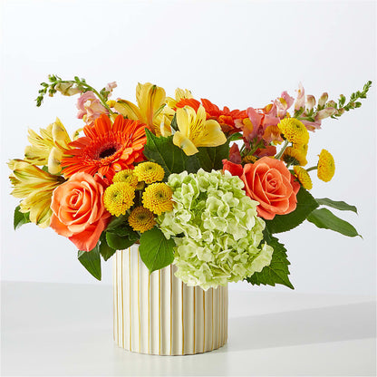 Autumn Sunshine Bouquet with Ivory Vase – MARAVILLA'S FLOWER SHOP, Sacramento CA