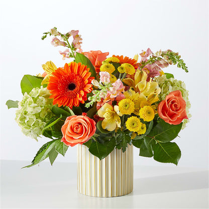 Autumn Sunshine Bouquet with Ivory Vase – MARAVILLA'S FLOWER SHOP, Sacramento CA