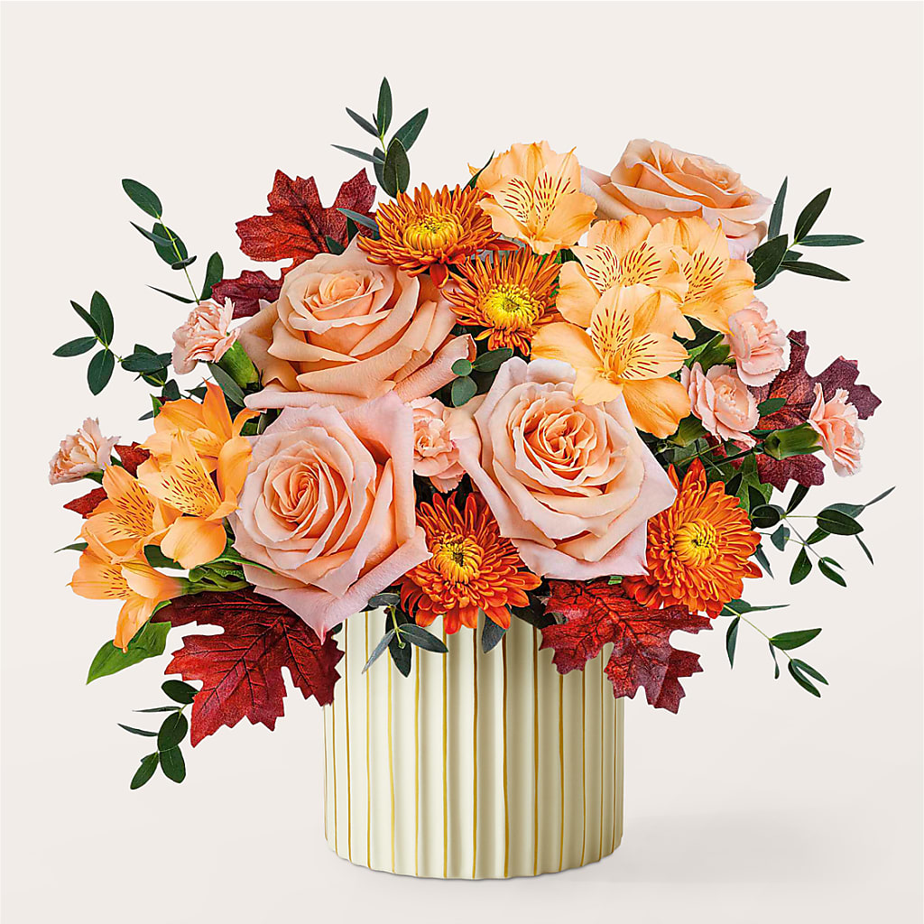 Spiced Latte Bouquet with Ivory Vase – MARAVILLA'S FLOWER SHOP, Sacramento CA