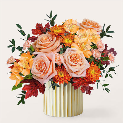 Spiced Latte Bouquet with Ivory Vase – MARAVILLA'S FLOWER SHOP, Sacramento CA