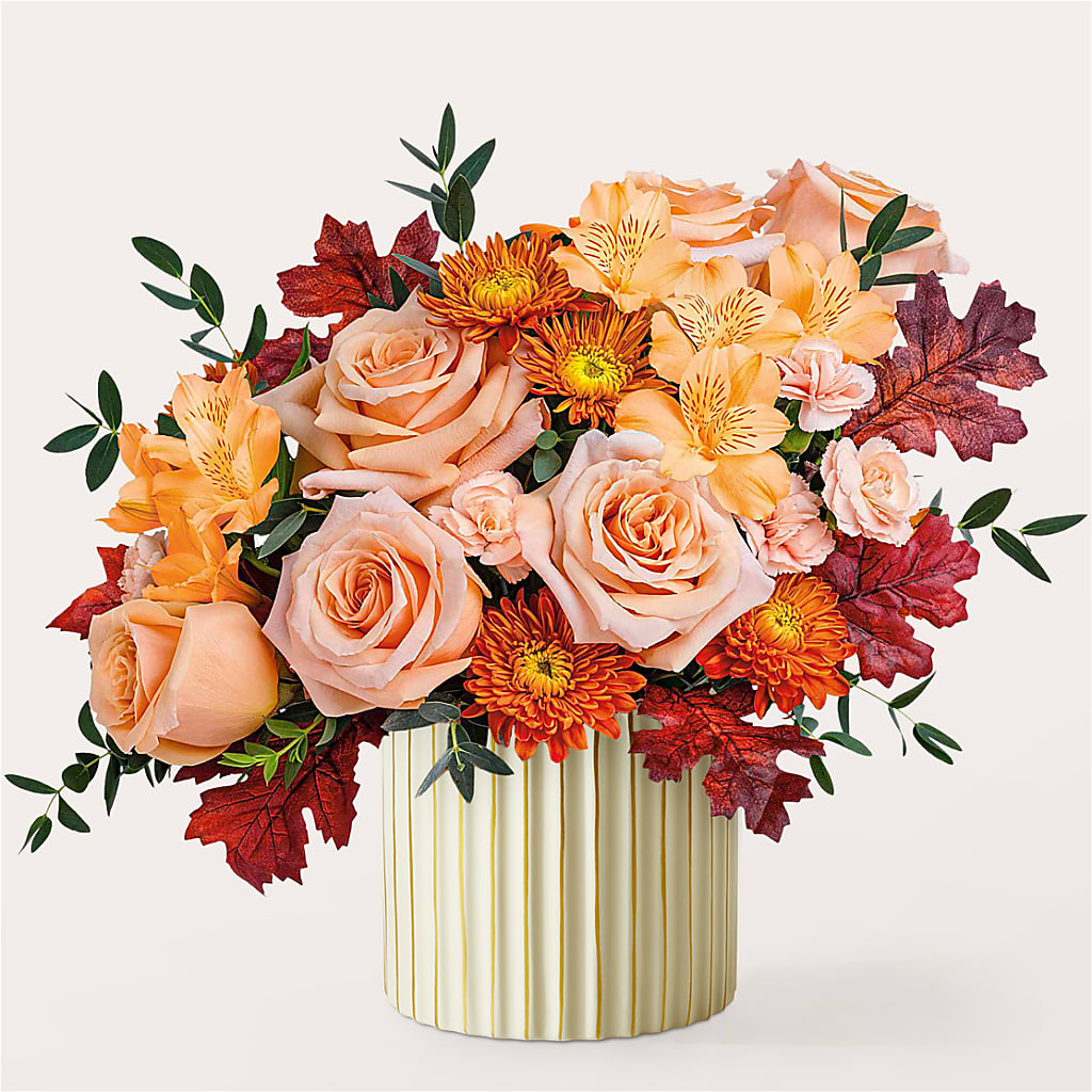 Spiced Latte Bouquet with Ivory Vase – MARAVILLA'S FLOWER SHOP, Sacramento CA