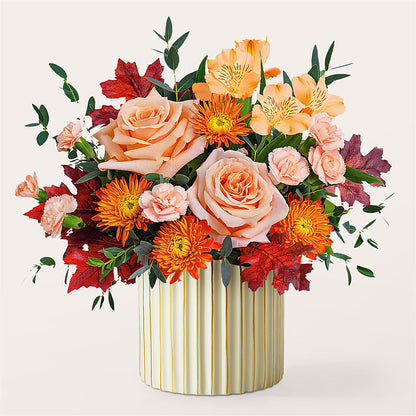Spiced Latte Bouquet with Ivory Vase – MARAVILLA'S FLOWER SHOP, Sacramento CA