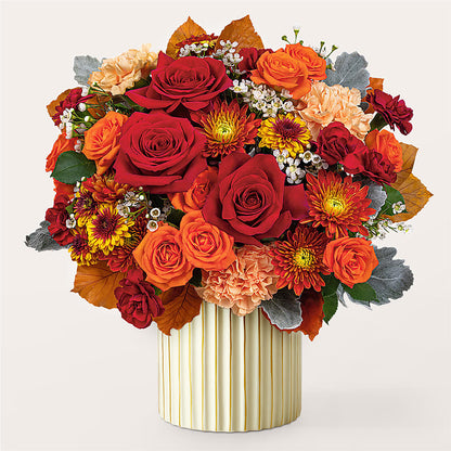 Merlot Bouquet with Ivory Vase – MARAVILLA'S FLOWER SHOP, Sacramento CA