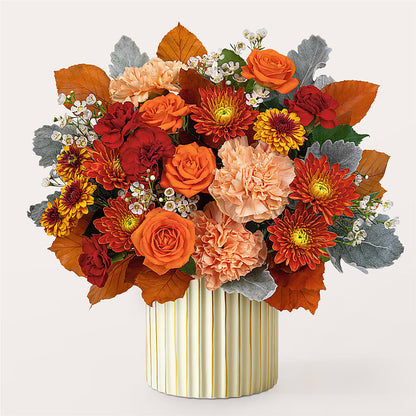 Merlot Bouquet with Ivory Vase – MARAVILLA'S FLOWER SHOP, Sacramento CA