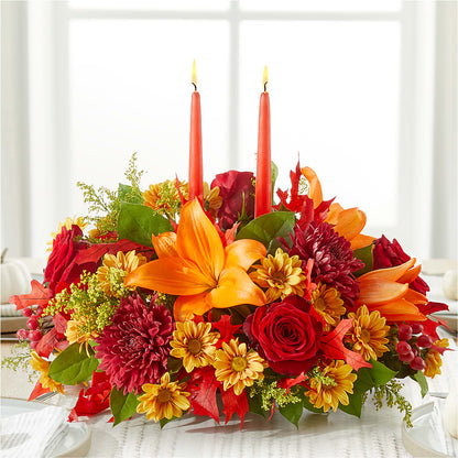 Autumn's Embrace Centerpiece – MARAVILLA'S FLOWER SHOP, Sacramento CA