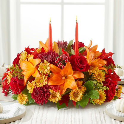Autumn's Embrace Centerpiece – MARAVILLA'S FLOWER SHOP, Sacramento CA