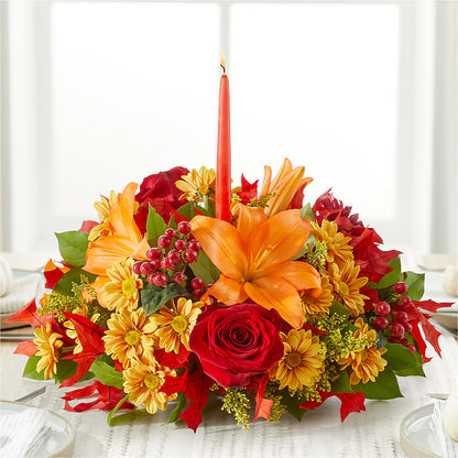 Autumn's Embrace Centerpiece – MARAVILLA'S FLOWER SHOP, Sacramento CA